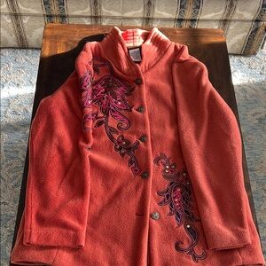 Bob Mackie Vibrant Orange Embroidered Cape